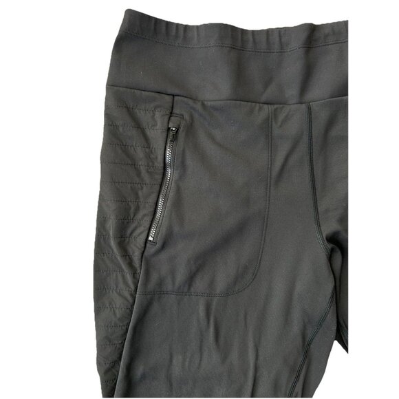 Athleta Peak Hybrid Fleece Tight Legging Black Athleisure Gym Activewear Size XL - Picture 3 of 8